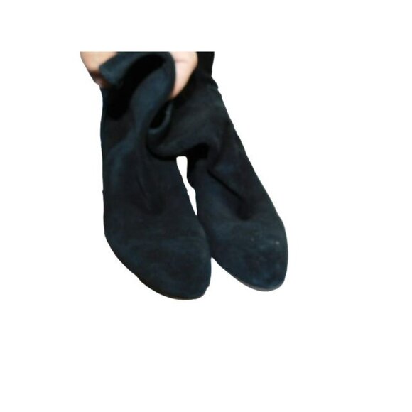 Splendid Size 6.5 Black Drawstring Tie Heel Ankle Boots Suede - Picture 6 of 6